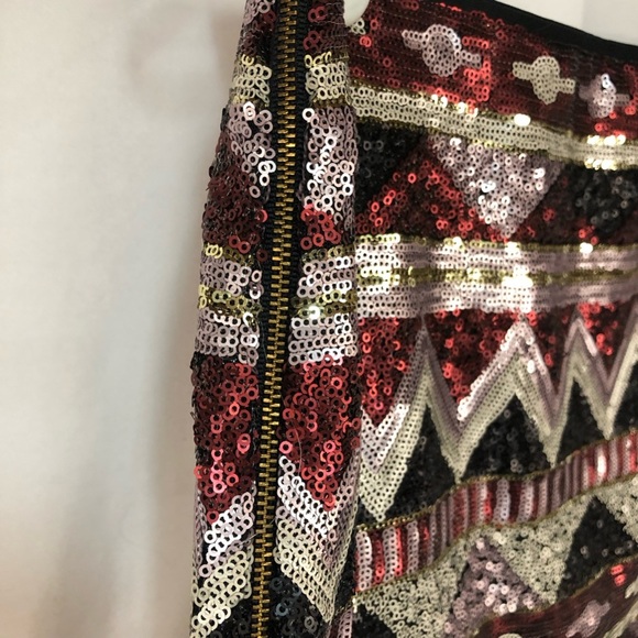 Pink Martini Women’s Sequined Skirt Side Zip Mini - Picture 3 of 7